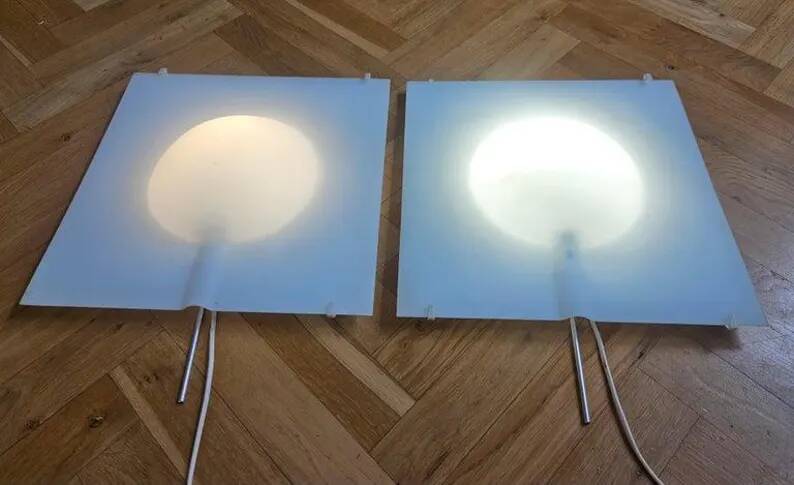 Pair of Large Midcentury Wall Lamps Ikea Design Cecilia Johansson, Sweden, 1980s