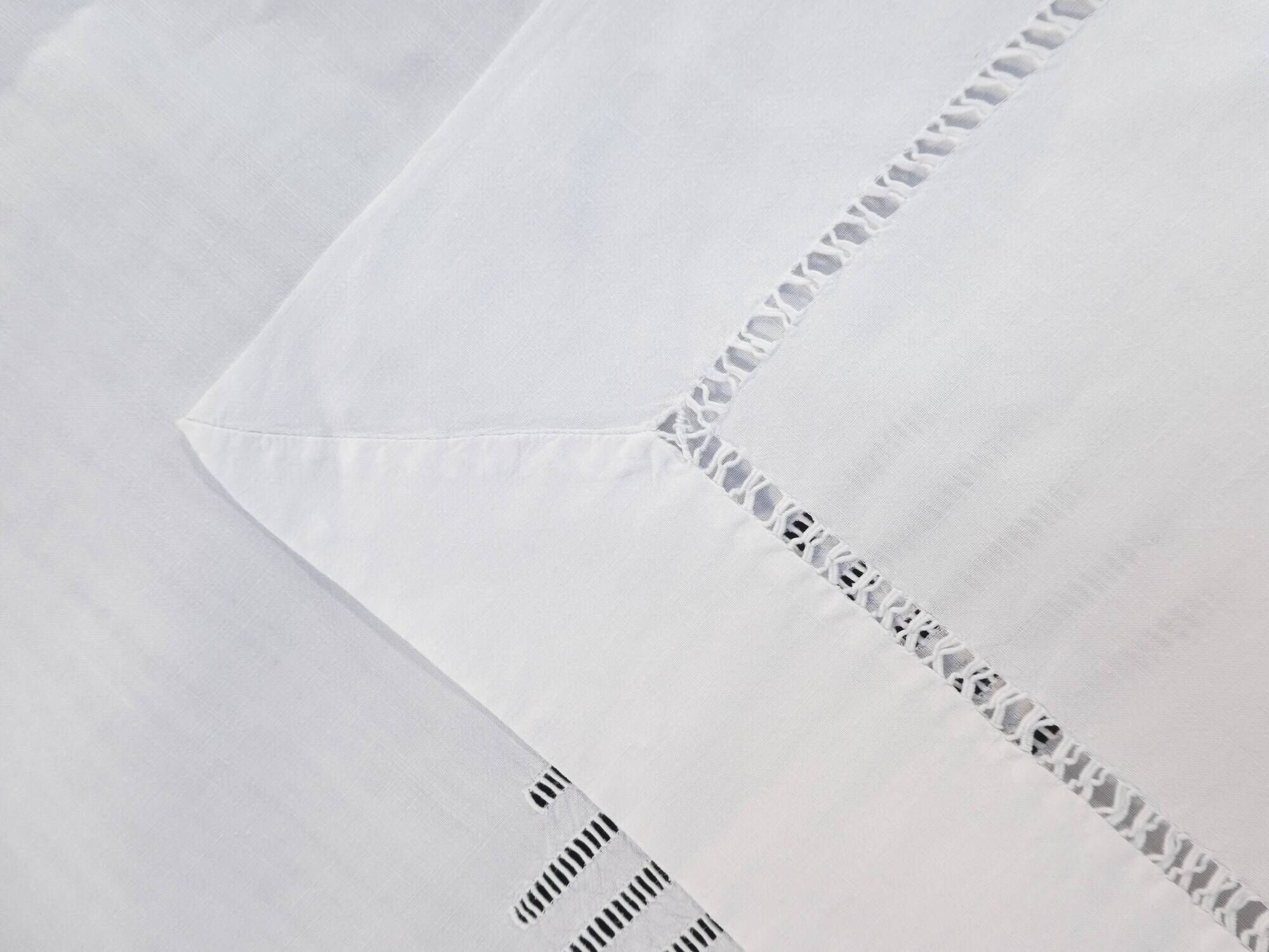 Old Linen Sheet 210 x 290 Day Scale Embroidery Monogram LA