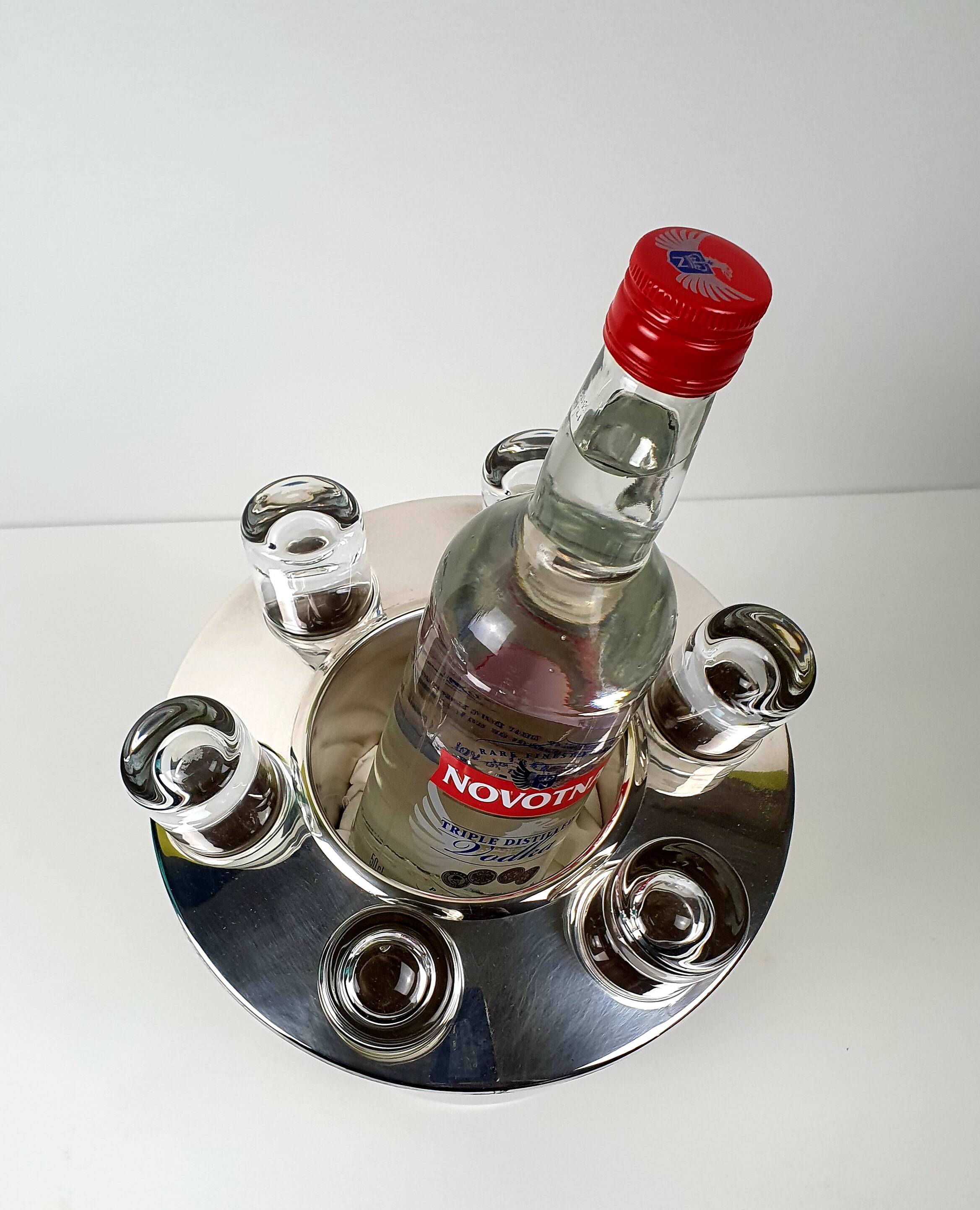 Vodka freshener with 6 glasses in Portieux crystal