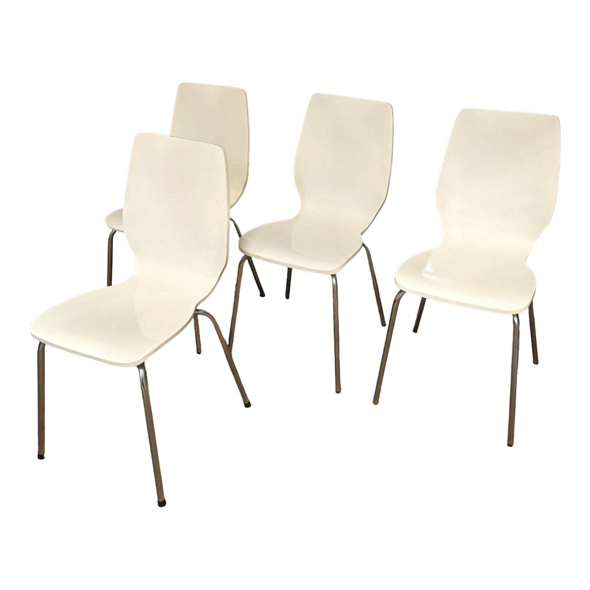 4 chaises blanches