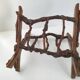 Vintage brutalist magazine rack 1970 wood & vine branch 70s 1970s year
