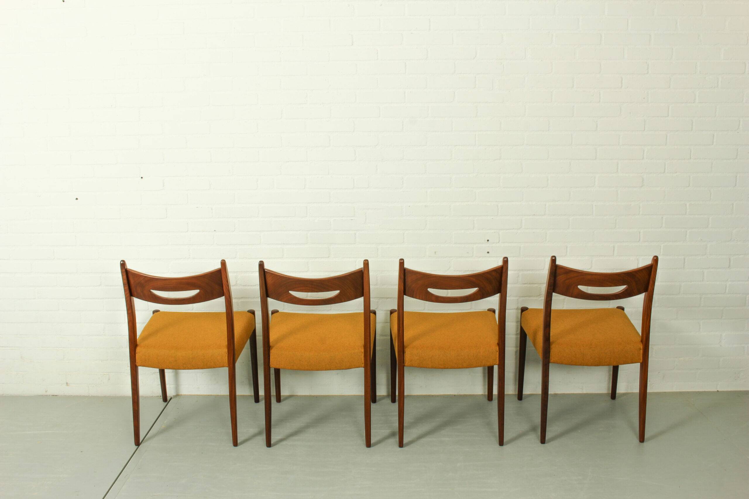 Set of 4 vintage teak armchairs, 1960s