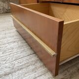 Mahey bookcase in elm and XXL brass
