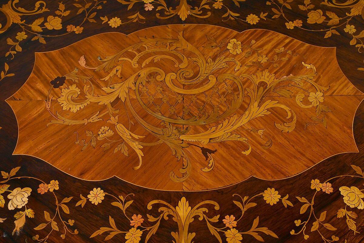 Rosewood Table with Marquetry, Napoléon III period
