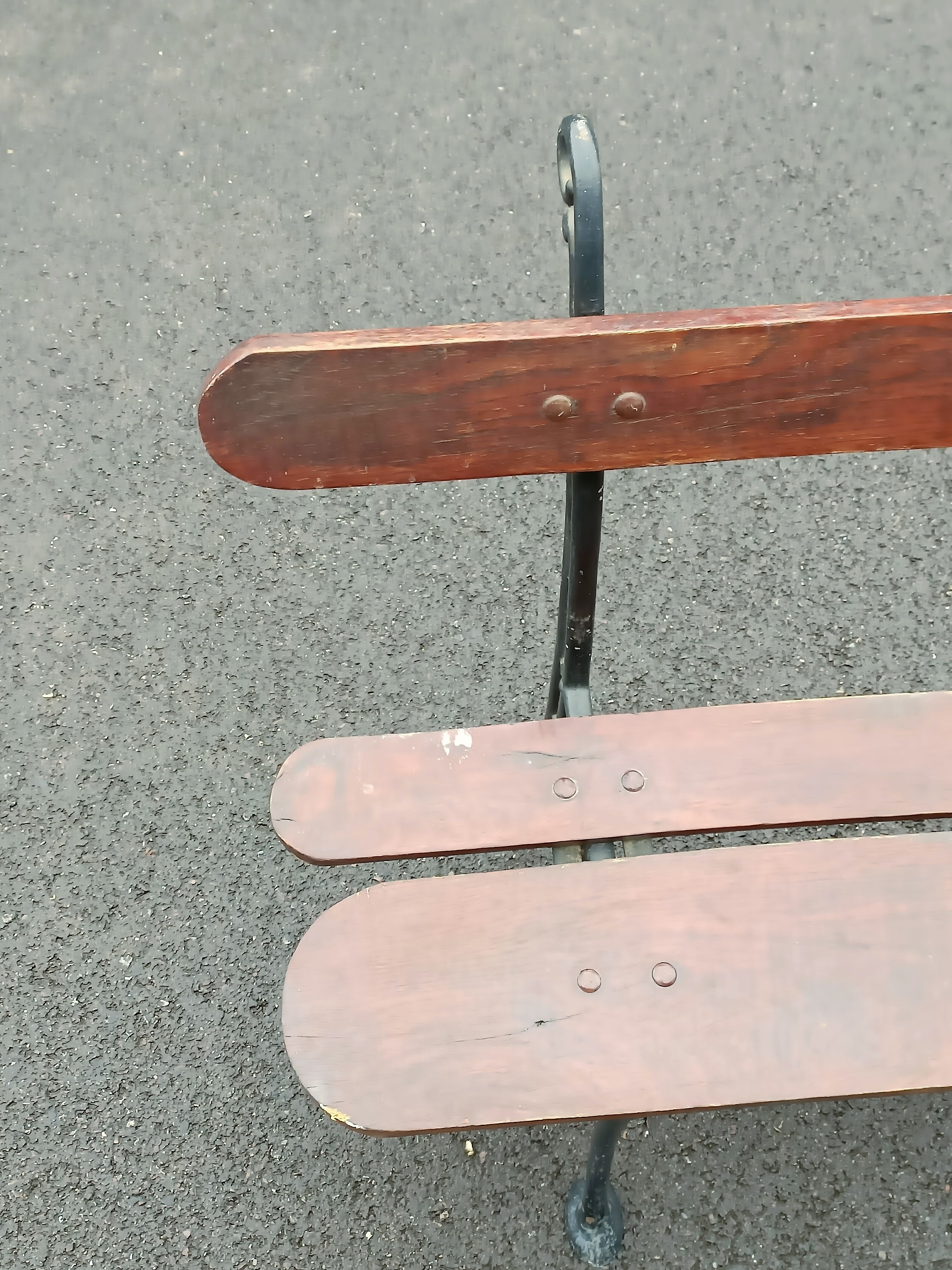 Old garden bench cast iron legs