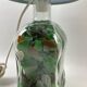 Lamp to lay glass bottle lampshade green fabric 33cm