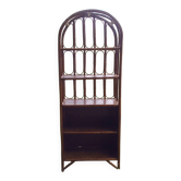 5-tier rattan bookcase shelf
