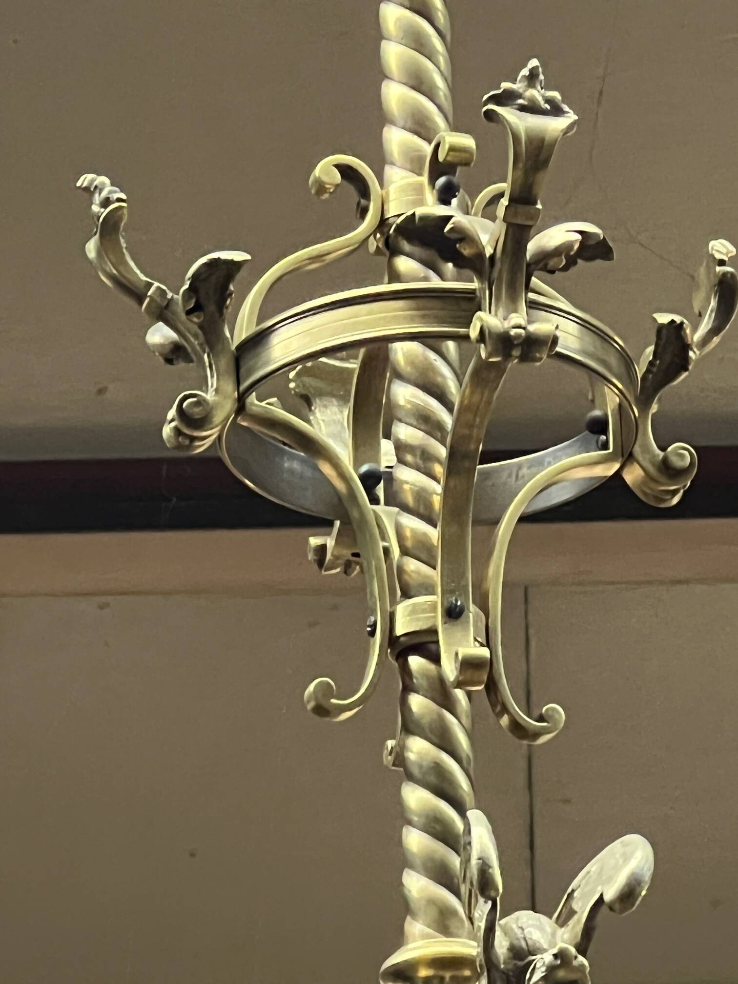Grand antique chandelier in Gothic style.
