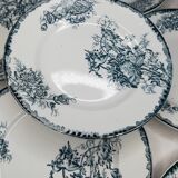 Series of 6 flat plates Saint Armand "poppy"