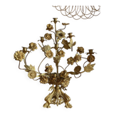 Brass church candelabra with fleur-de-lys