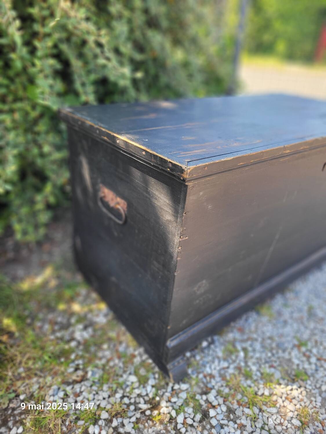 Black wooden chest