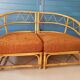 Canapé rotin vintage 3 places, 3 modules- possibilité banquette et chauffeuse