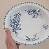 Round hollow dish Sarreguemines U&C Vega - 19th century floral decoration