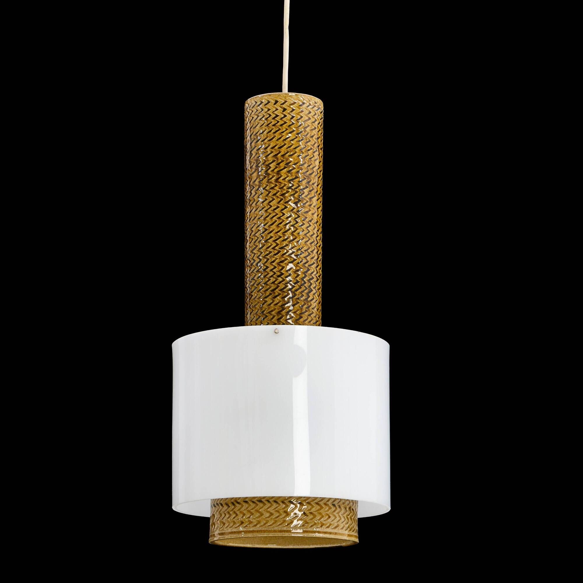 Nils Kahler rare suspended lamp in ceramic by Herman A. Kähler, Denmark, 1960.