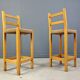 Vintage oak and papercord bar stools, 1960s