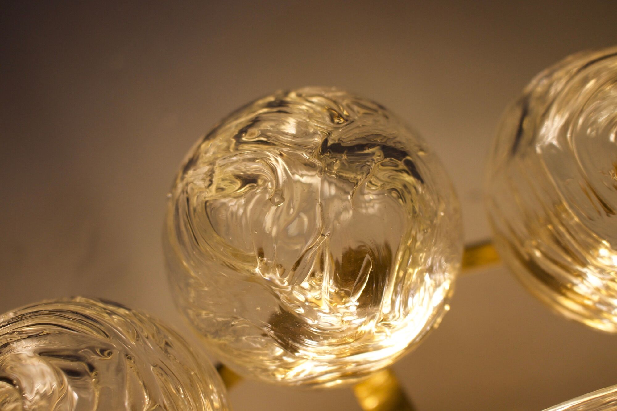 Plafonnier « Snowball »en verre soufflé