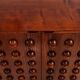 Italian Brutalist Hand-Carved Oak Wood Sideboard with Sculptural Studded Do