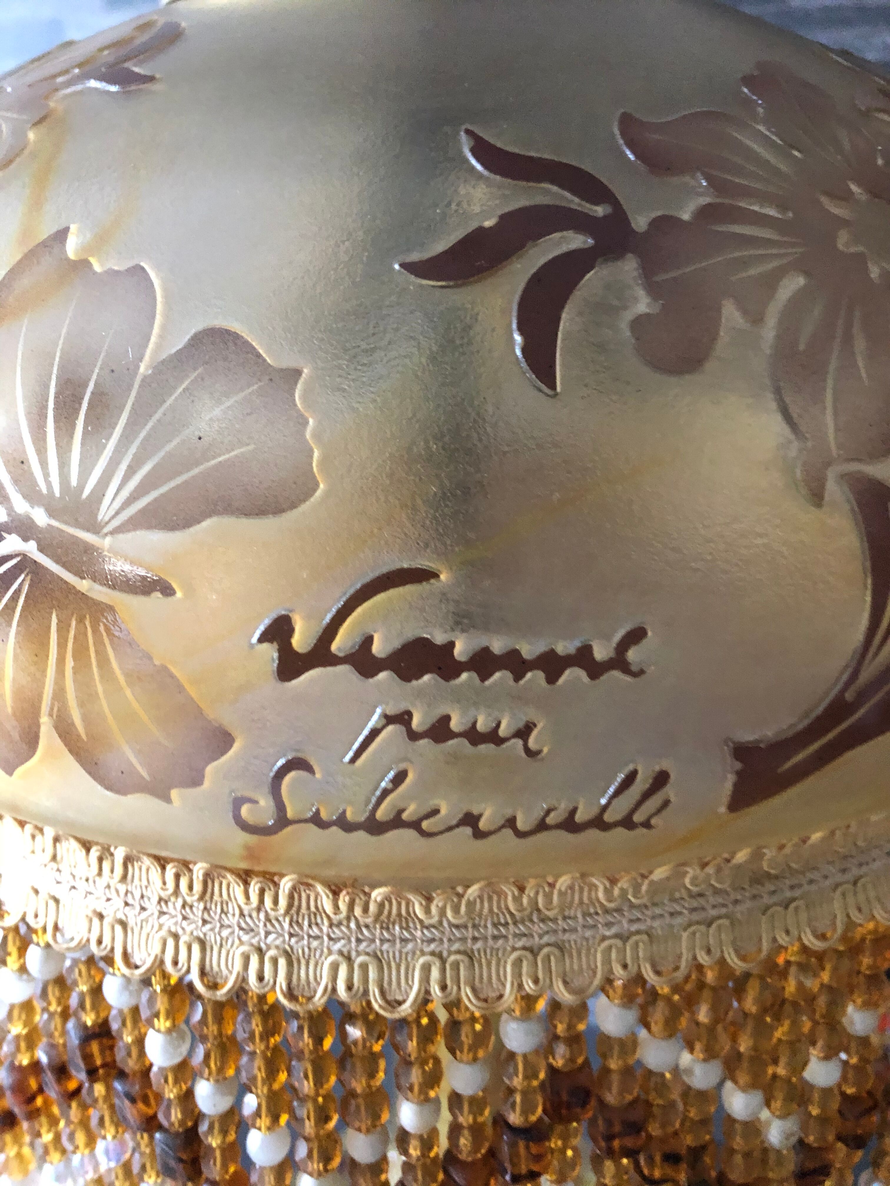 Glass lamp floral decoration Vianne ed. Suberville