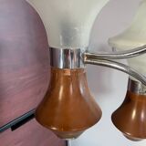 Vintage chrome and teak floor lamp 60s-70s