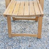Pair of folding chairs with beech slats from the 70s
