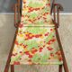 Chilean duo vintage wooden deckchairs with footrest