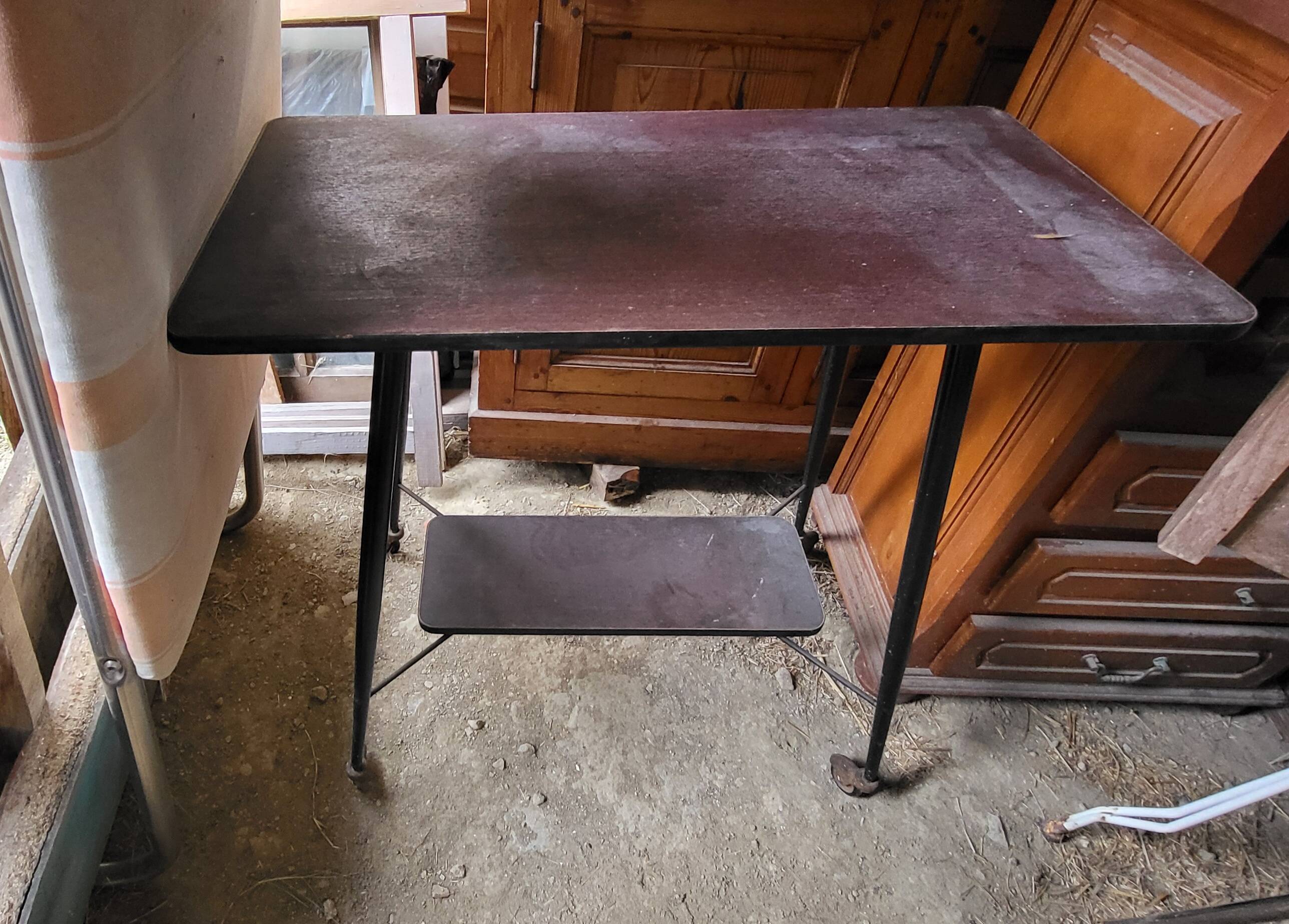 Vintage petrol blue serving trolley