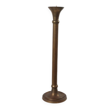 Bougeoir en laiton patiné antique décor colonne Empire