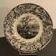Dessert plate on partridge hunting, Gien 19th century