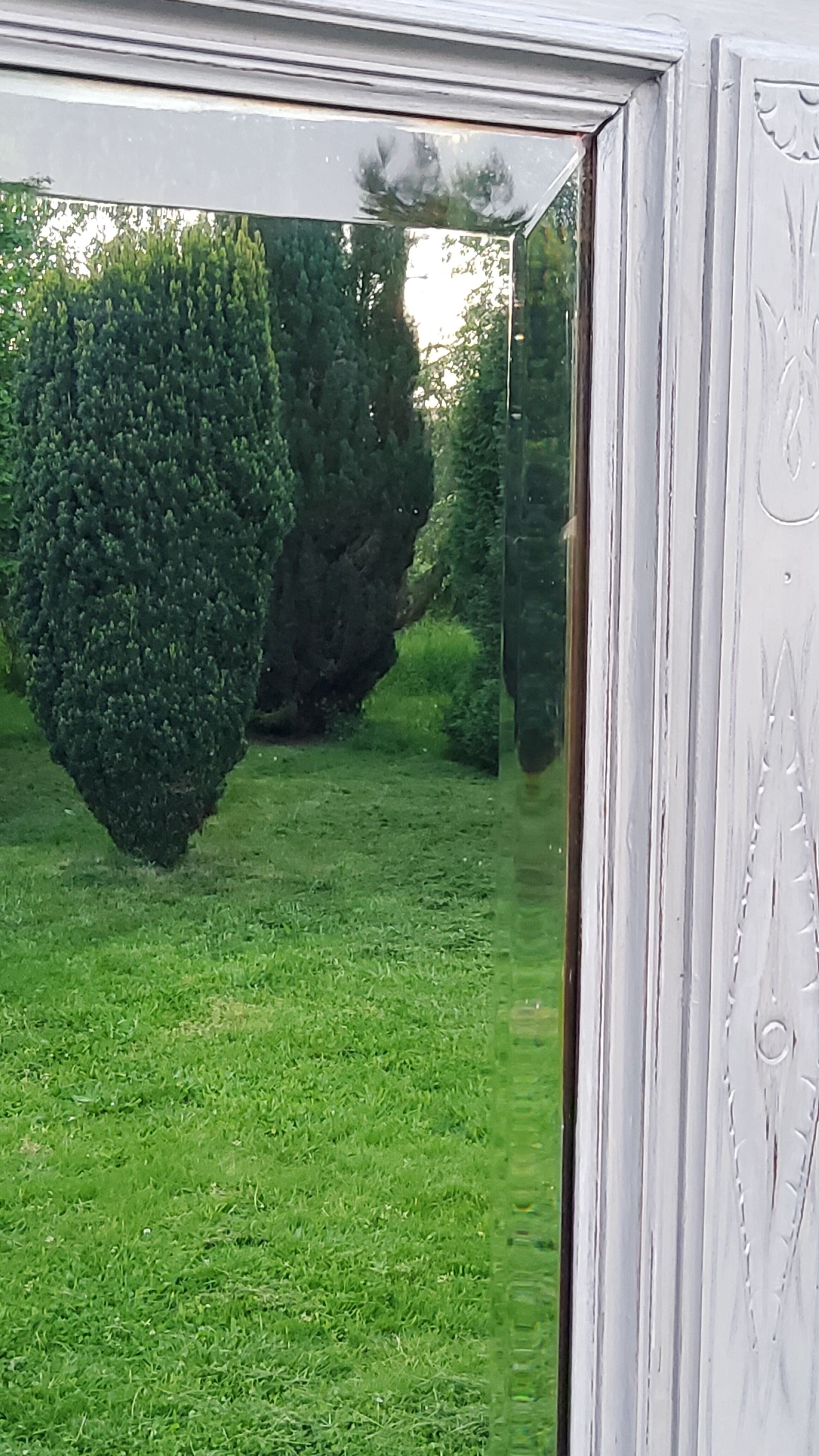 1900s coat rack patina gray mirror brass hooks