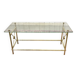Table basse en verre - laiton