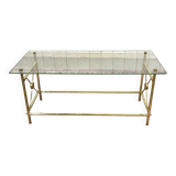 Glass and brass coffee table - 1970s