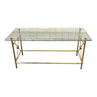 Glass and brass coffee table - 1970s