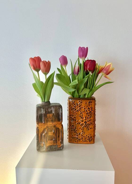 Vase Duo from the East and West German pottery history – East German pottery meets West German pottery