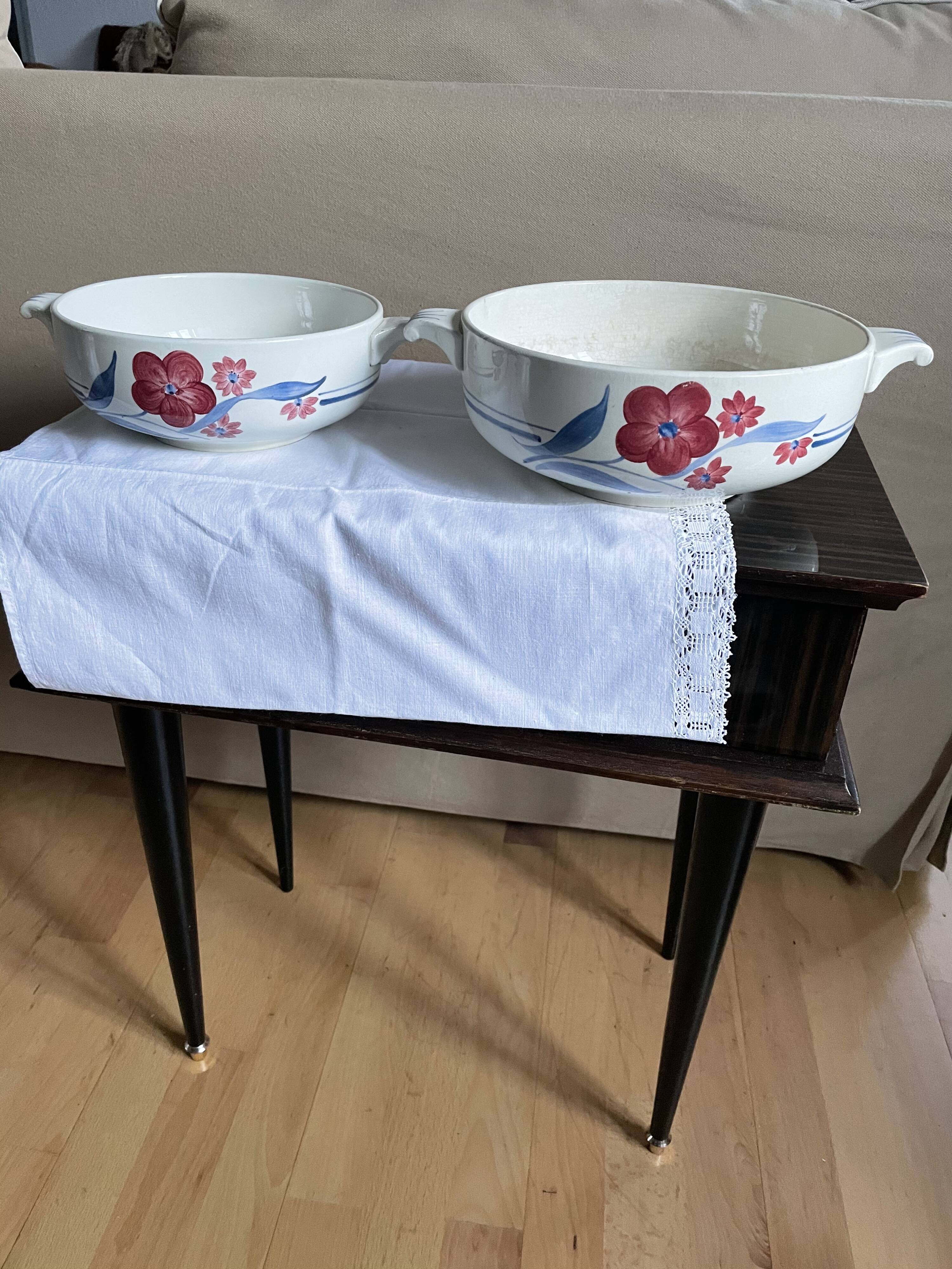 2 salad bowls Art Deco Gien pontoise