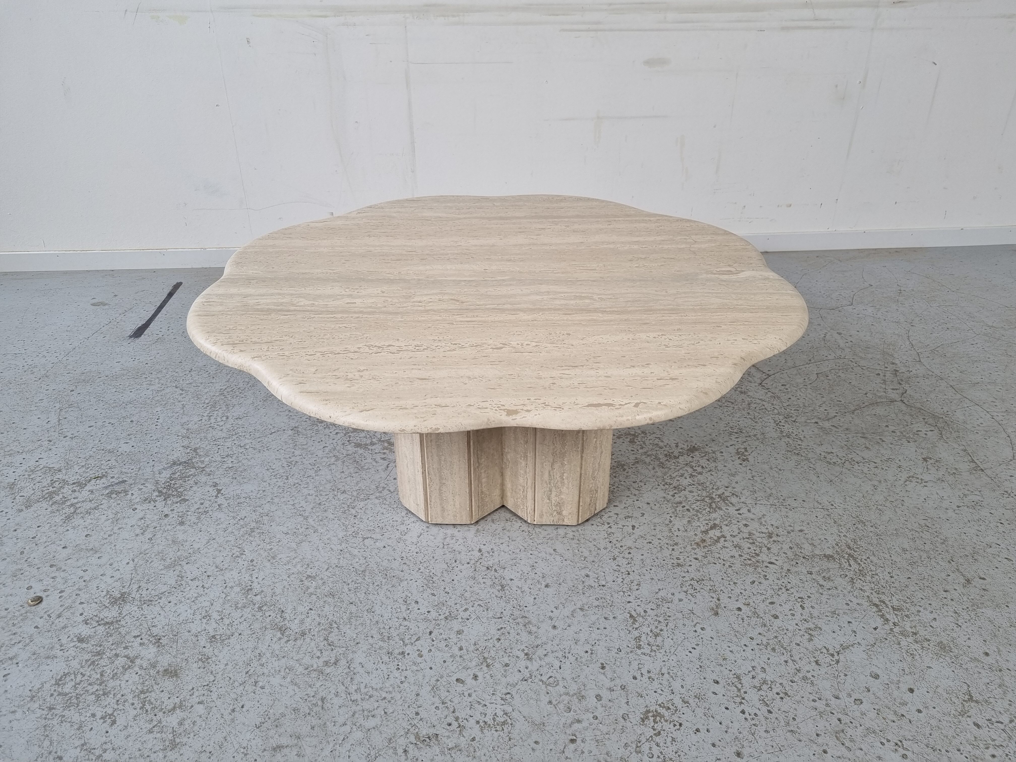 Travertine coffee table "cloud", 80s