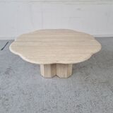 Table basse en travertin "nuage" années 80