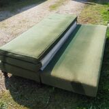 Louis XIII Style Convertible Sofa Sheep Bones