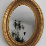 Mirror antique medallion gilded with gold leaf