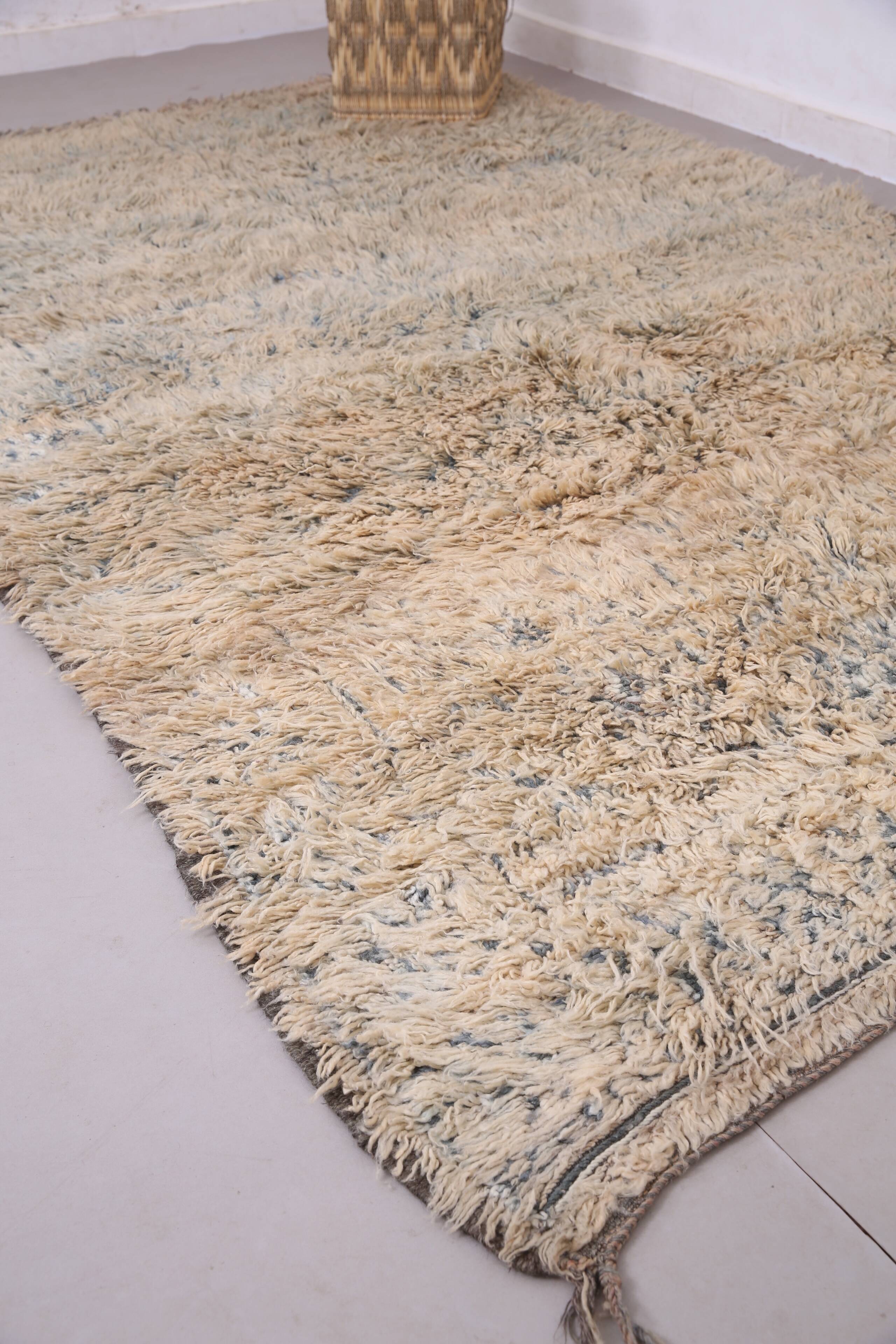 Shag Vintage Moroccan Rug 202 x 325 cm - Berber Wool Rug - Handmade Rug