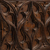 Gothic oak chest with carved façade - high period