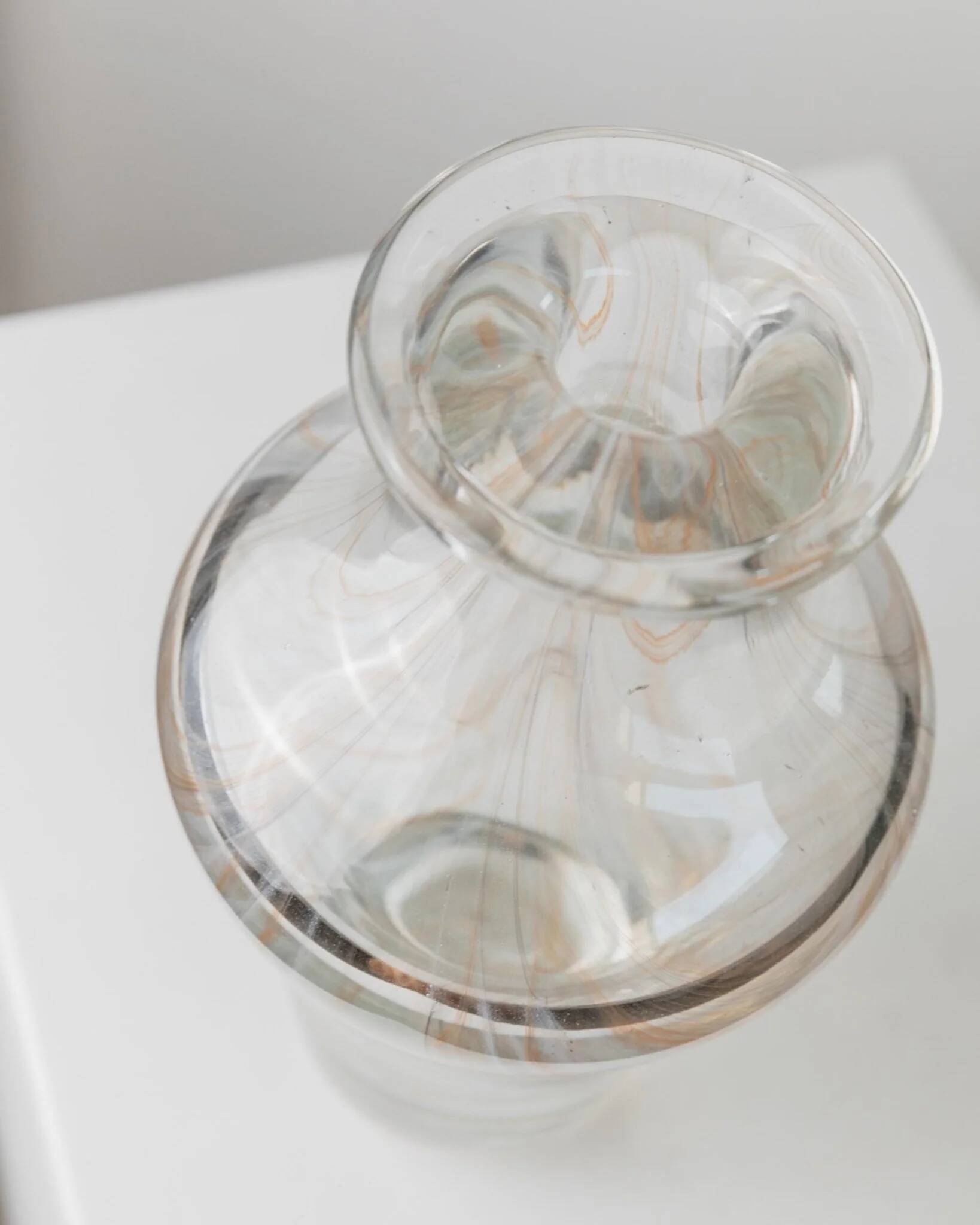 Vintage Murano glass vase - subtly swirled transparent glass - Italy 1970s - table decoration, gift idea
