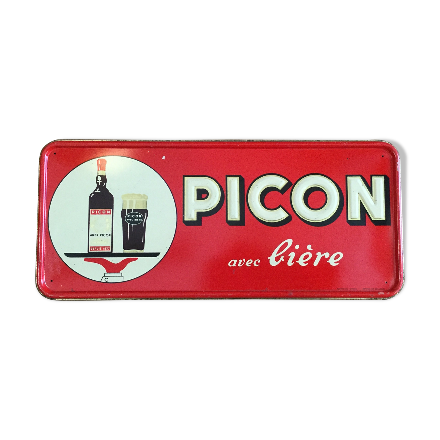 Plaque en tôle Picon des années 50