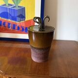 Mid-century Modern style brown artistic ceramic vase, Gabriele Bucci Italy