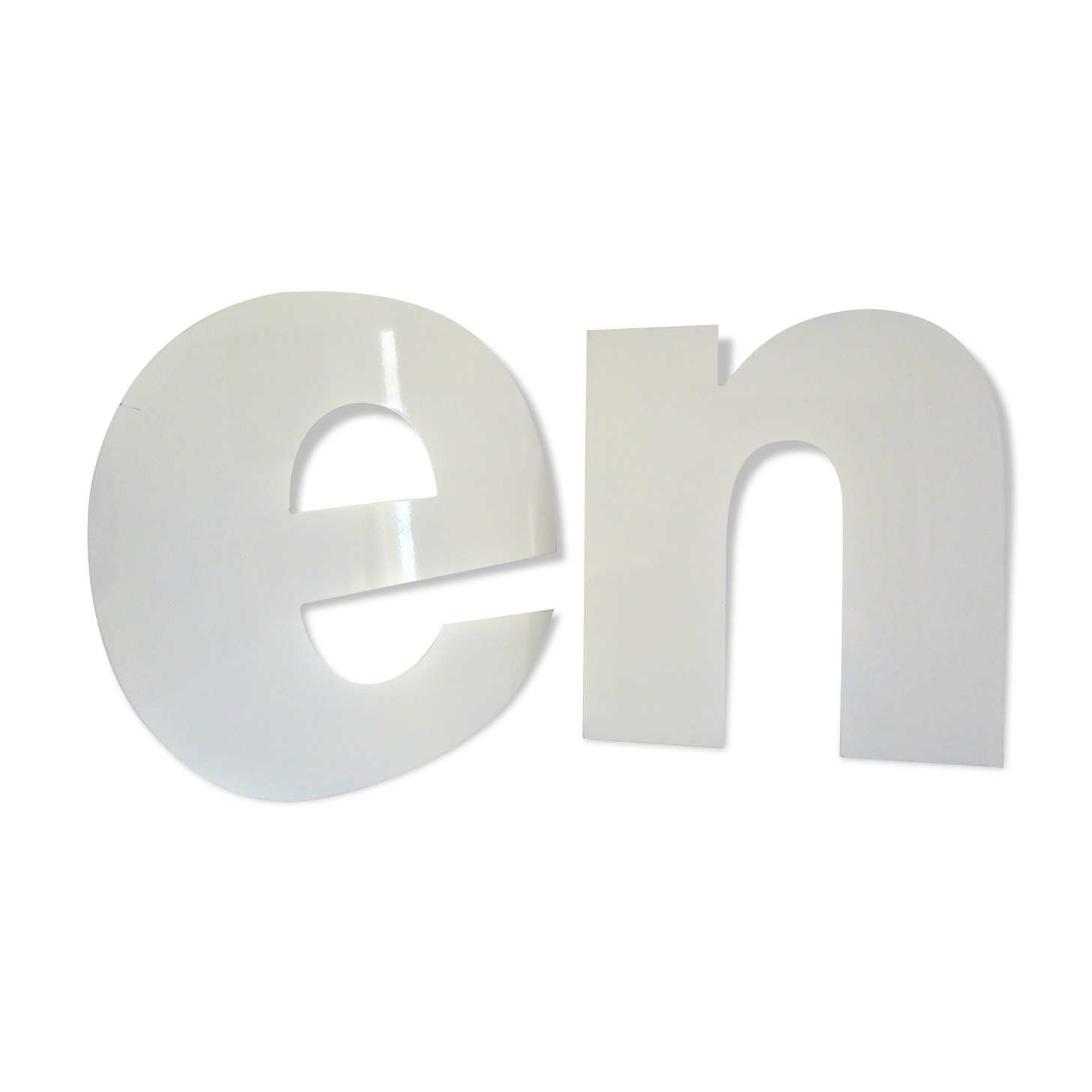 Letters of sign E and N metal lace white vintage