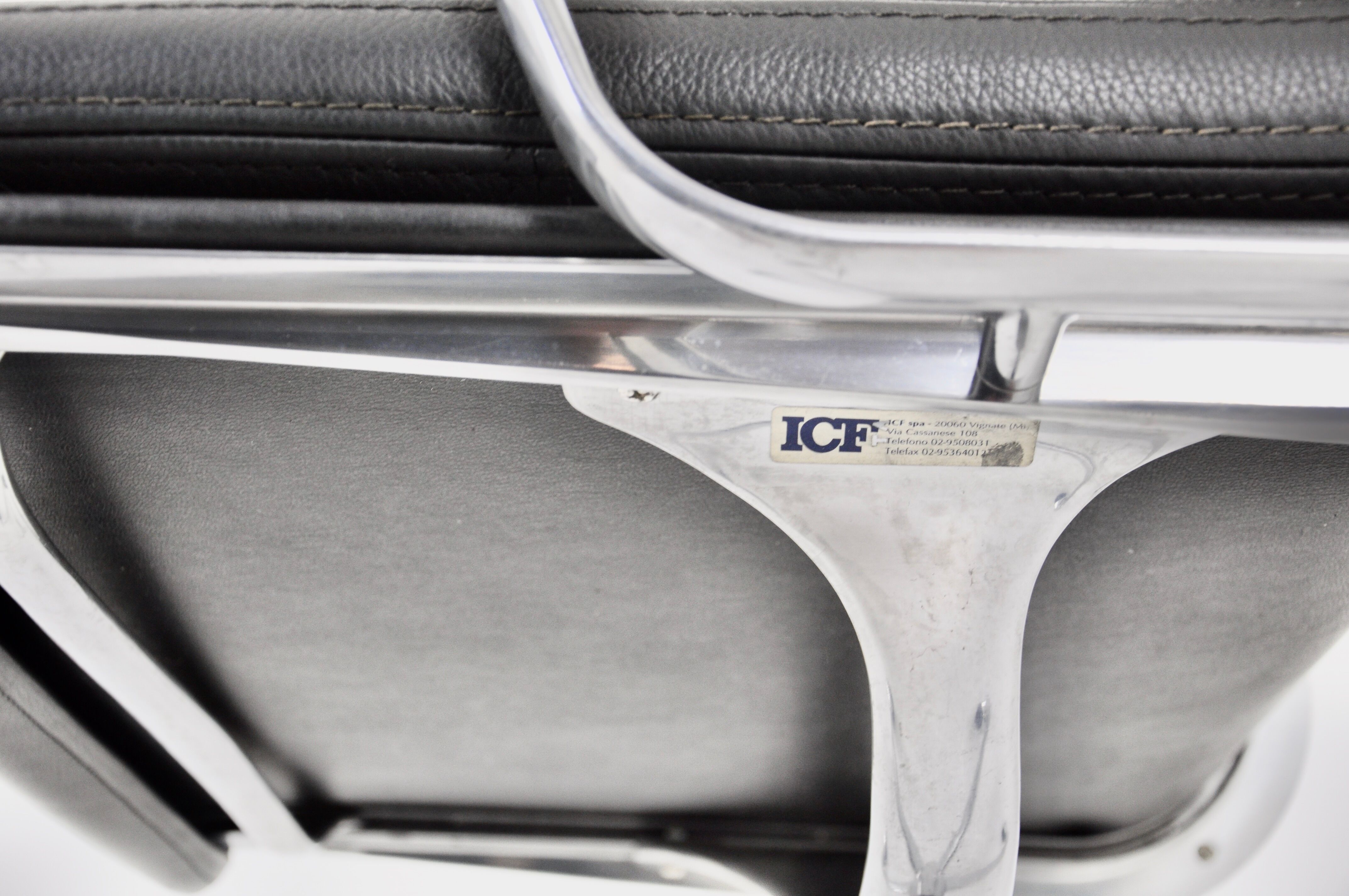 Black leather Soft Pad Chair by Charles & Ray Eames for ICF, 1970S