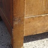 Buffet Empire, plateau en losanges, marqueterie de bois