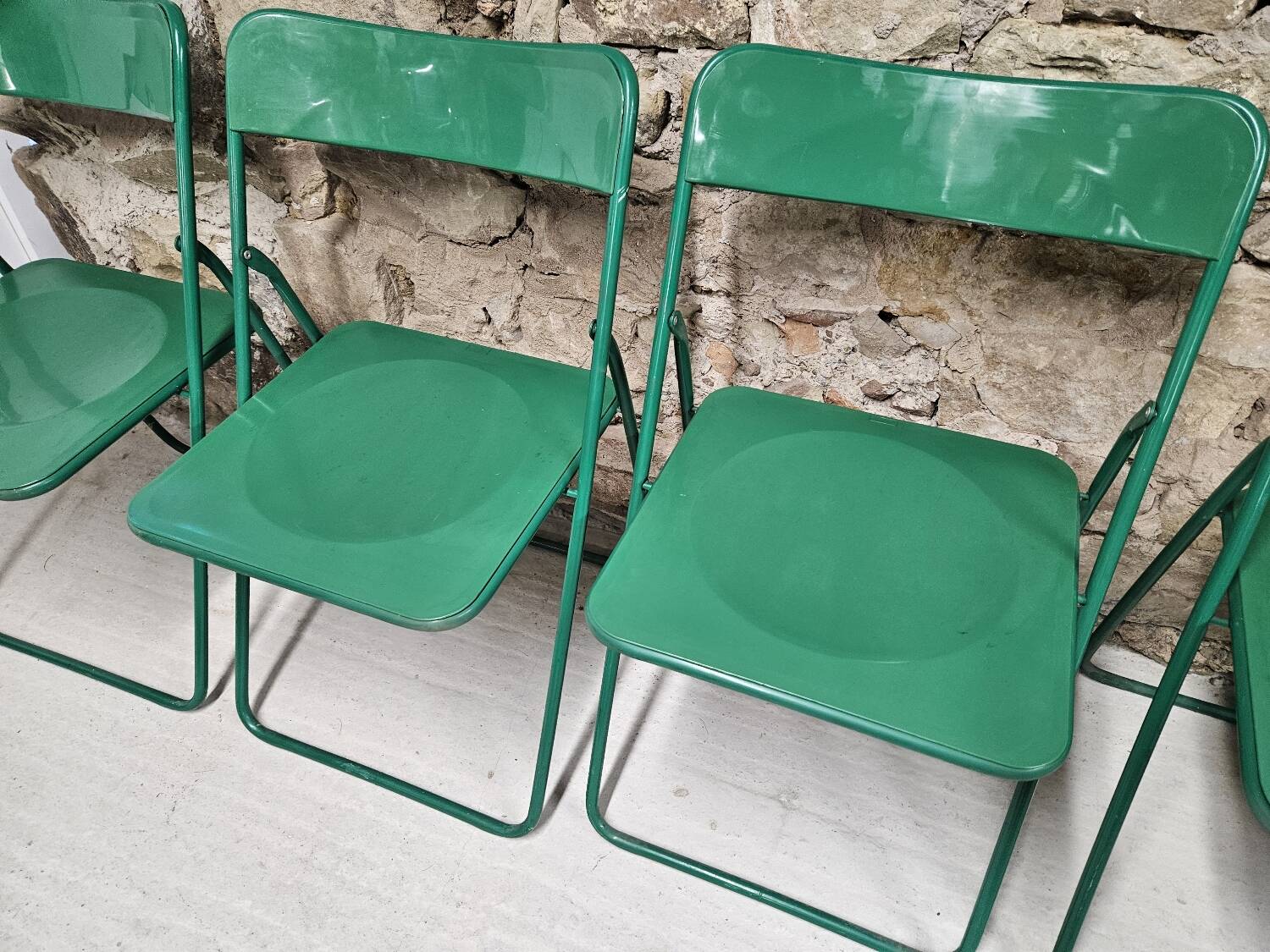 Lot de 6 chaises verte de terrasse pliables
