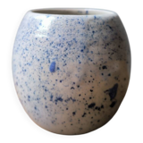Speckled glazed stoneware ceramic cups, handmade in blue and white