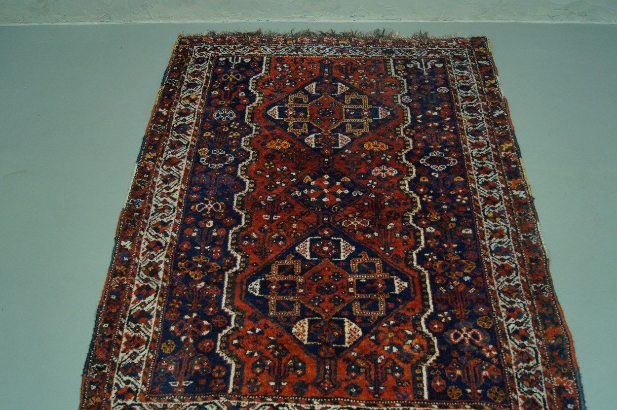 Antique Persian Shiraz carpet, 1900s, 225x162 cm