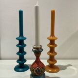 Bougeoir en bois peint
